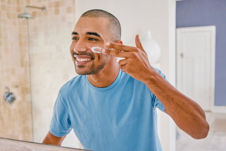 "Instead of some cold ones, which are ritually brought over to a buddy's house, this six-pack is filled with skin care and serves as a comedic motivator for men to open up about grooming," said Tara Loftis, Global President of Skincare at Galderma. © Moyo Studio Getty Images